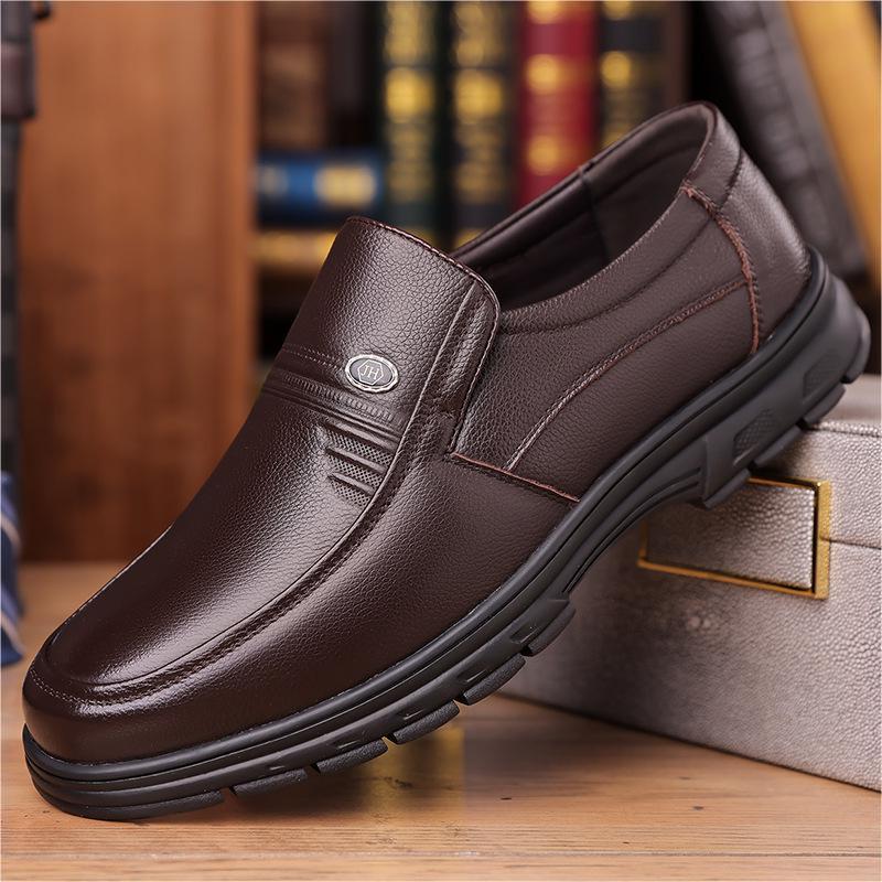 Men's Genuine Leather Fashion Casual Business Loafers-MENSZONES
