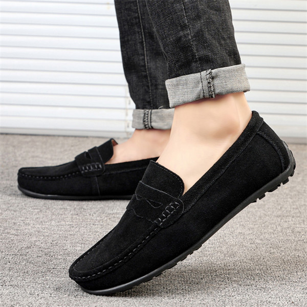 Men's suede lightweight soft-soled casual loafers-MENSZONES