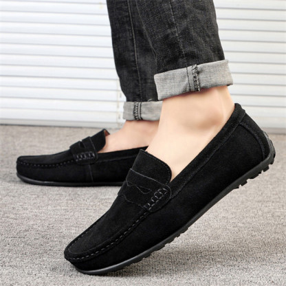 Men's suede lightweight soft-soled casual loafers-MENSZONES