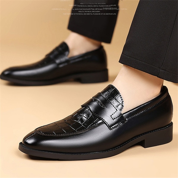 Men’s Genuine Leather Loafers | Slip-On Business Casual Shoes