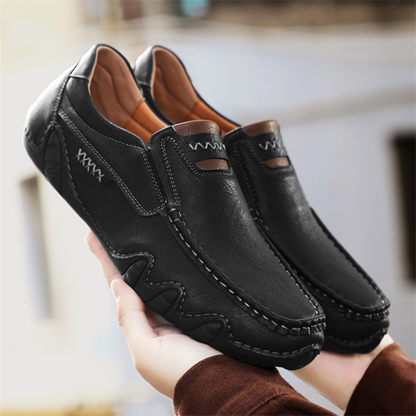 Men's Genuine Leather Padded, Non-Slip, Comfortable Casual Loafers