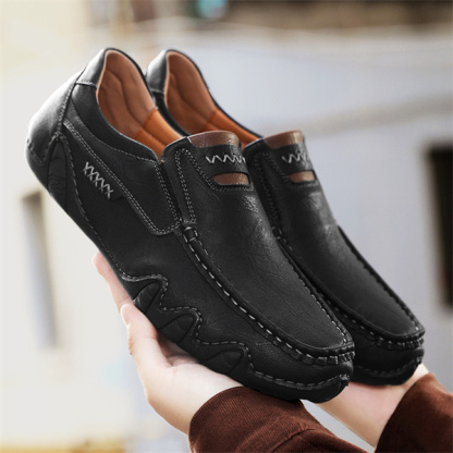 Men's Genuine Leather Padded, Non-Slip, Comfortable Casual Loafers