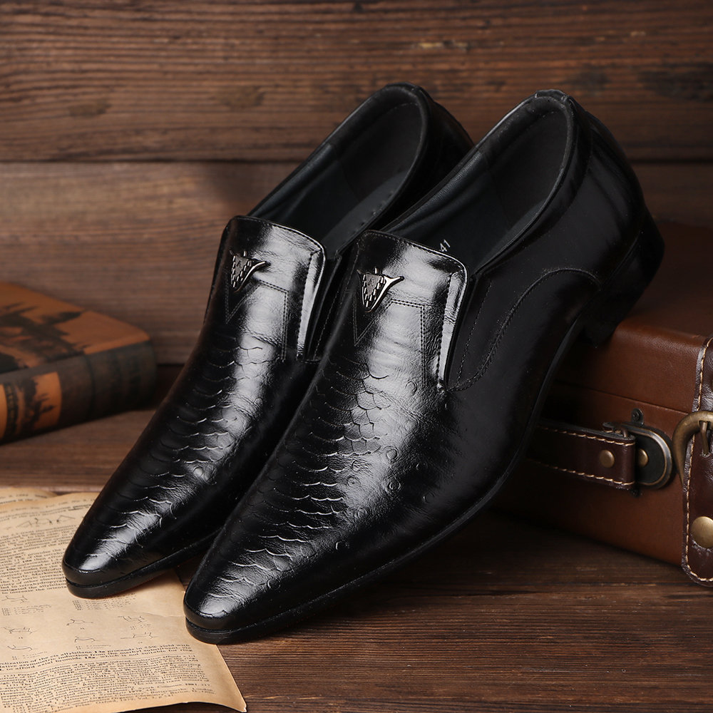 Men's genuine leather non-slip casual business shoes-MENSZONES