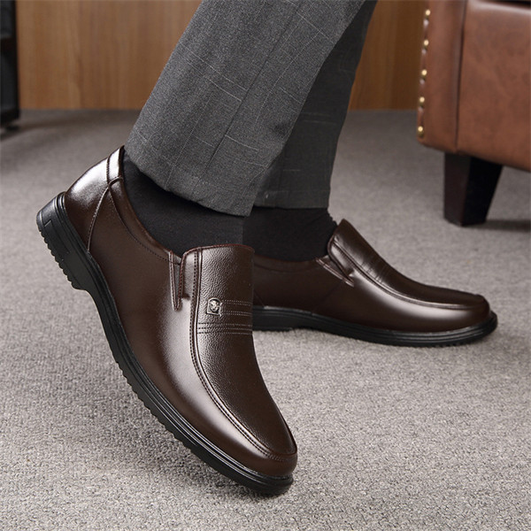 Men's leather soft sole comfortable casual loafers-MENSZONES