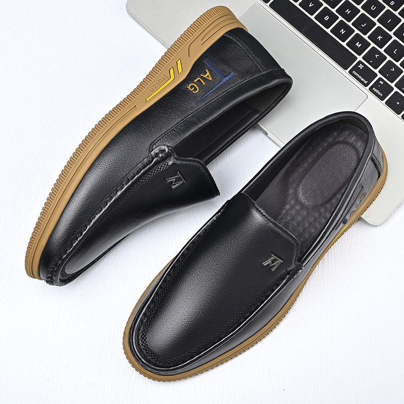 Men's genuine leather soft sole comfortable non-slip shoes-MENSZONES