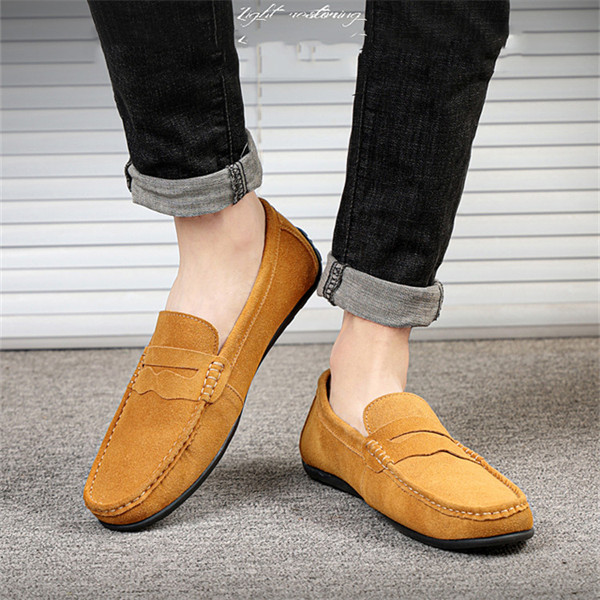 Men's suede lightweight soft-soled casual loafers-MENSZONES