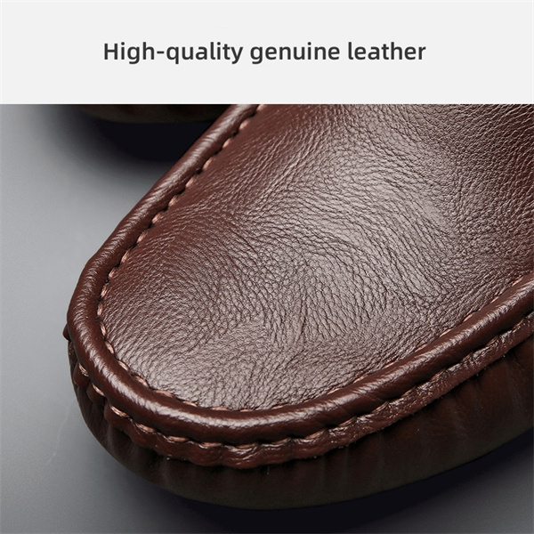 Genuine leather comfortable and casual slip-on loafers