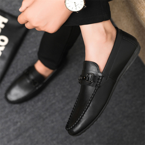 Men's leather comfortable casual slip-on loafers
