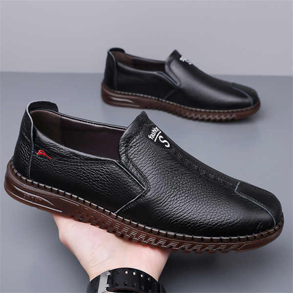 Men's genuine leather soft sole non-slip arch support casual loafers