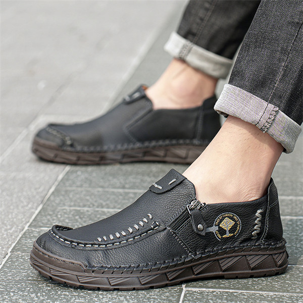 Men’s Genuine Leather Loafers | Slip-On Business Casual Shoes