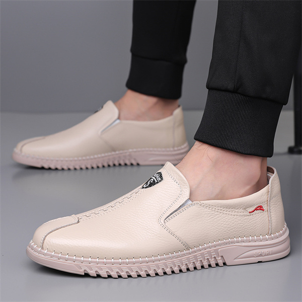 Men's genuine leather soft sole non-slip arch support casual loafers