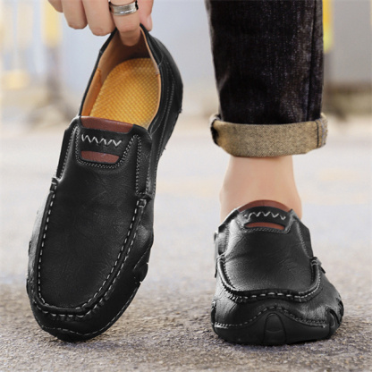 Men's Genuine Leather Padded, Non-Slip, Comfortable Casual Loafers