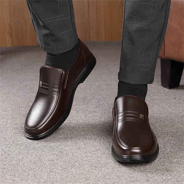 Men's leather soft sole comfortable casual loafers-MENSZONES