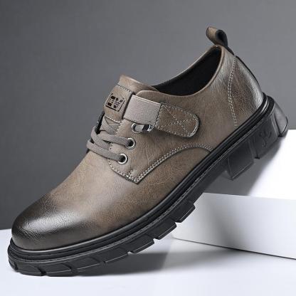 Men's stylish genuine leather non-slip waterproof casual shoes-MENSZONES