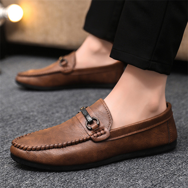Men's leather comfortable casual slip-on loafers