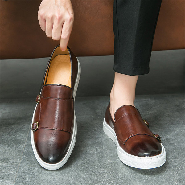 Men's leather fashion luxury casual shoes-MENSZONES