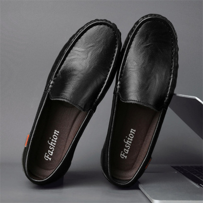 Genuine leather comfortable and casual slip-on loafers