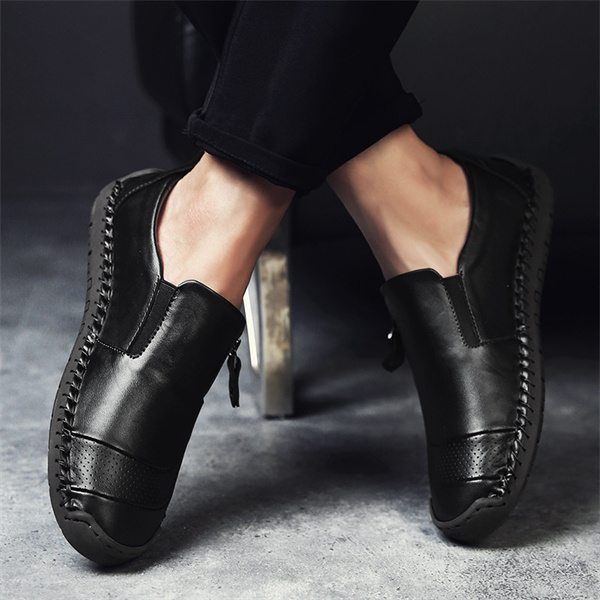Men's Waterproof Handmade Side Zipper Casual Comfort Loafers