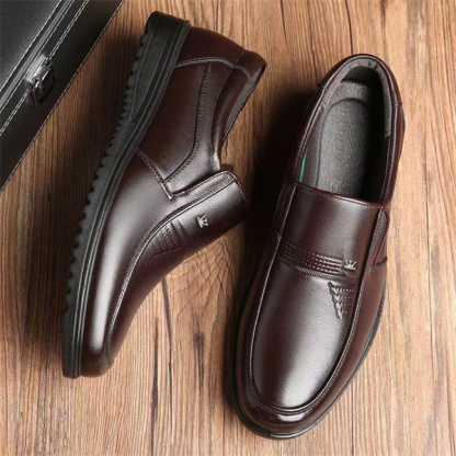Men's genuine leather non-slip soft sole casual business shoes-MENSZONES