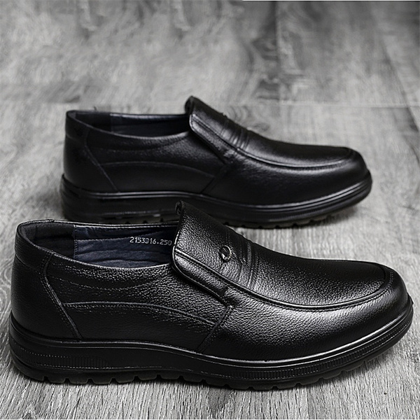 Men's leather soft sole casual loafers-MENSZONES