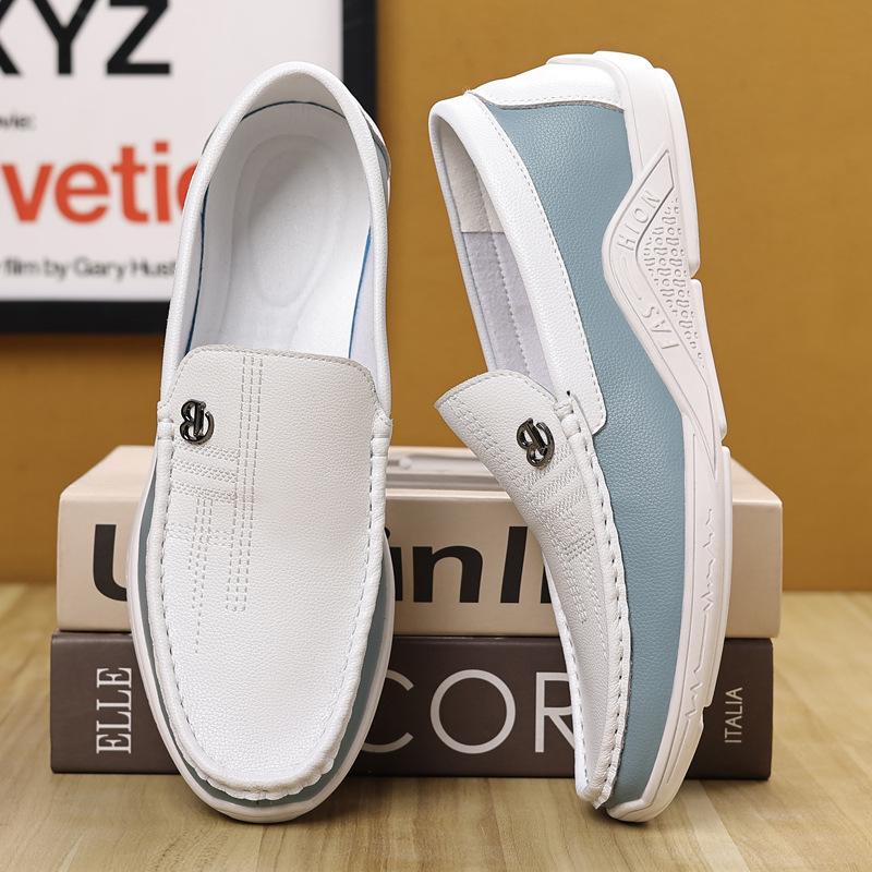 Men's genuine leather soft-soled non-slip casual loafers-MENSZONES