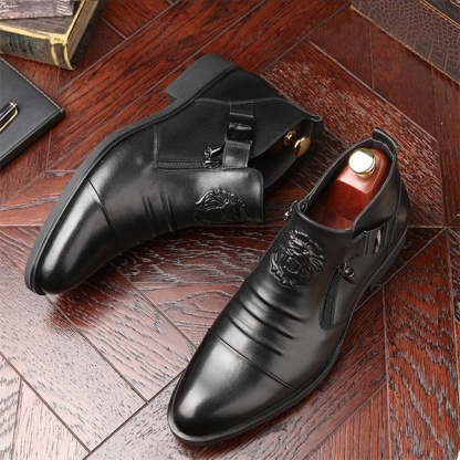 Men's Dress Shoes Walking Casual Daily Genuine Leather Comfort Boots-MENSZONES