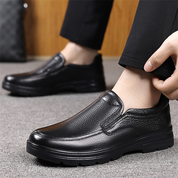 Men’s Genuine Leather Loafers | Slip-On Business Casual Shoes