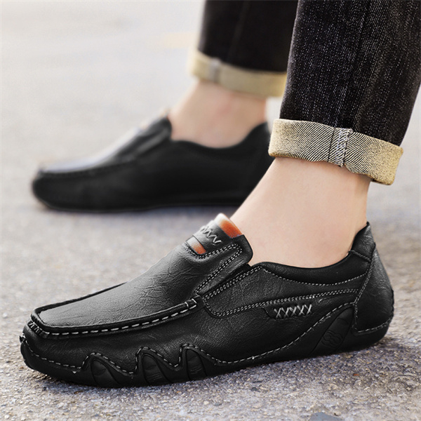 Men's Genuine Leather Padded, Non-Slip, Comfortable Casual Loafers