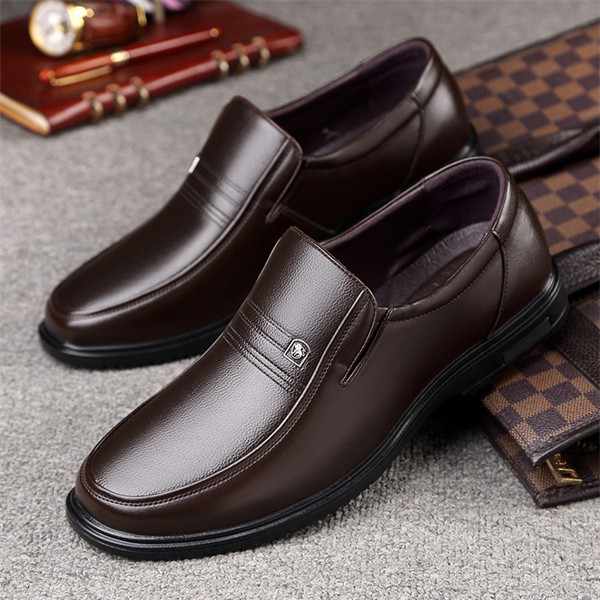 Men's leather soft sole comfortable casual loafers-MENSZONES