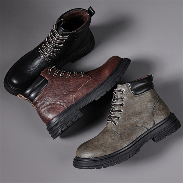 Men's Genuine Leather Waterproof Non-slip Casual Chukka Boots-MENSZONES