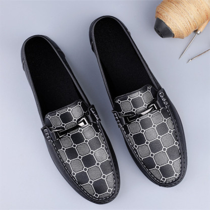 Men's Genuine Leather Lightweight Casual Loafers-MENSZONES