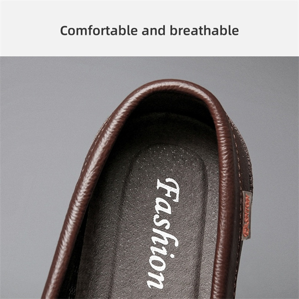 Genuine leather comfortable and casual slip-on loafers