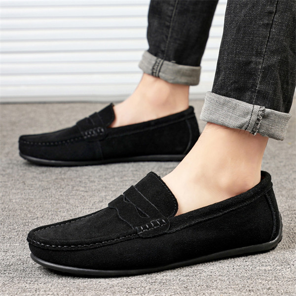 Men's suede lightweight soft-soled casual loafers-MENSZONES