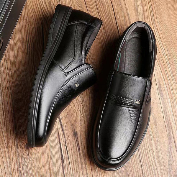 Men's genuine leather non-slip soft sole casual business shoes-MENSZONES