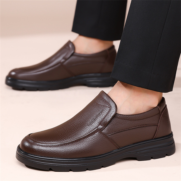 Men’s Genuine Leather Loafers | Slip-On Business Casual Shoes