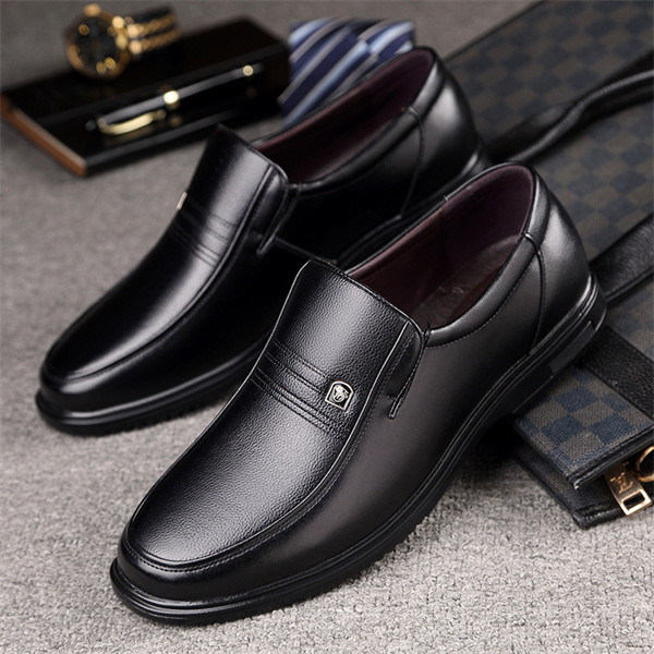 Men's leather soft sole comfortable casual loafers-MENSZONES