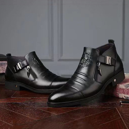 Men's Dress Shoes Walking Casual Daily Genuine Leather Comfort Boots-MENSZONES