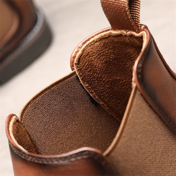 Men's genuine leather non-slip comfortable Chelsea shoes-MENSZONES