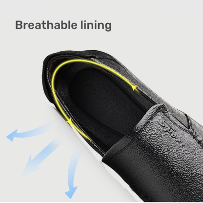 Men's genuine leather soft insole non-slip slip-on loafers-MENSZONES