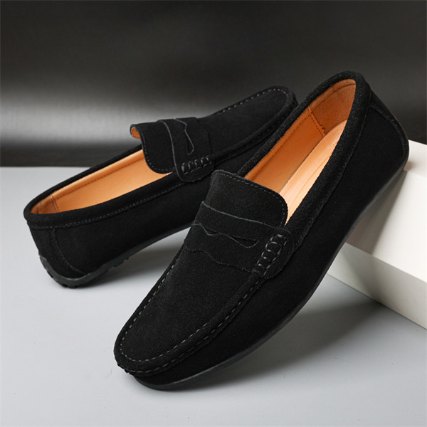 Men's suede lightweight soft-soled casual loafers-MENSZONES