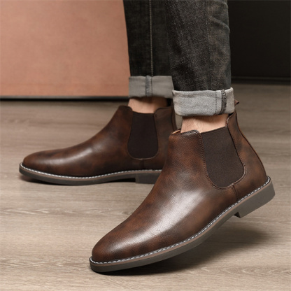 Men's genuine leather non-slip comfortable Chelsea shoes-MENSZONES