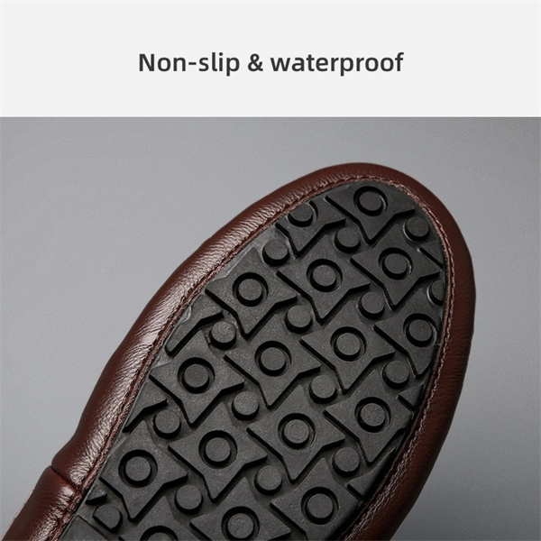 Genuine leather comfortable and casual slip-on loafers