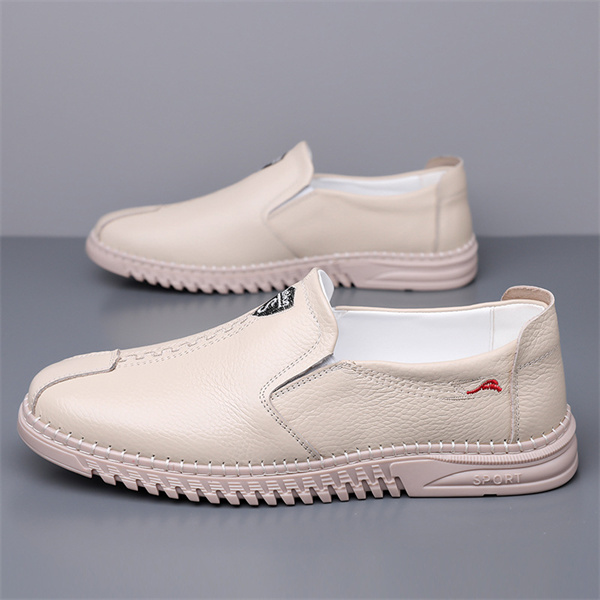 Men's genuine leather soft sole non-slip arch support casual loafers