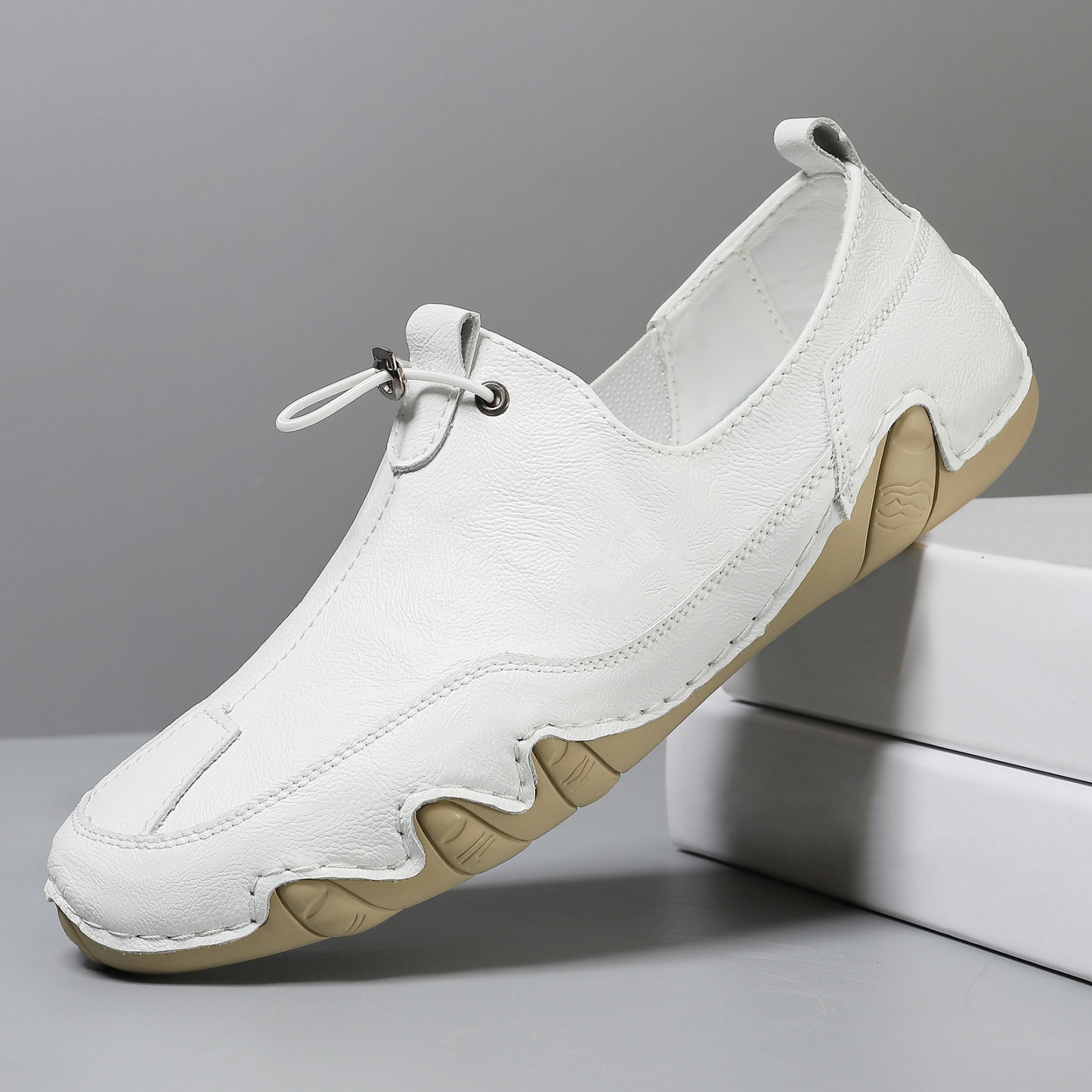 Men's genuine leather non-slip soft sole casual loafers