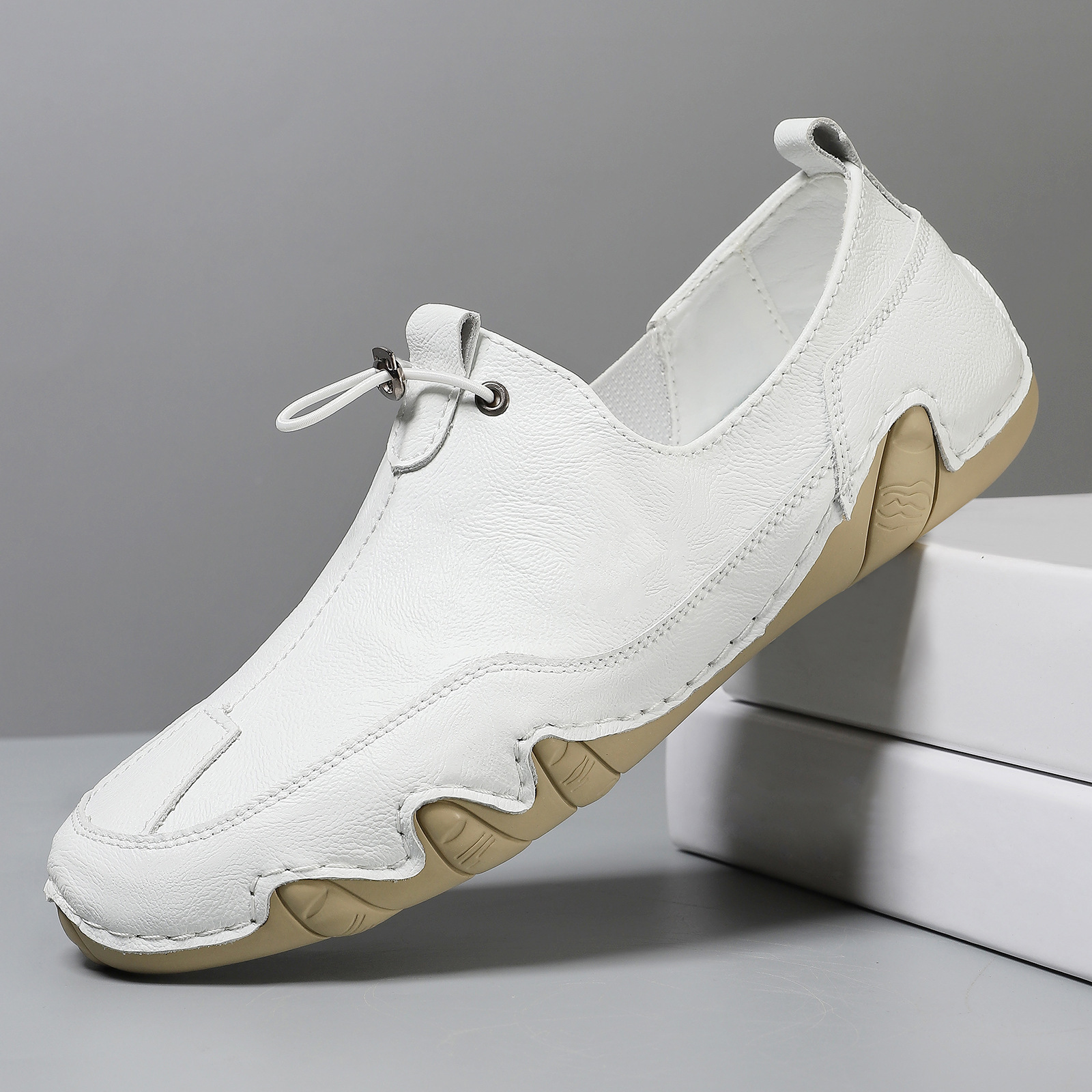 Men's genuine leather non-slip soft sole casual loafers