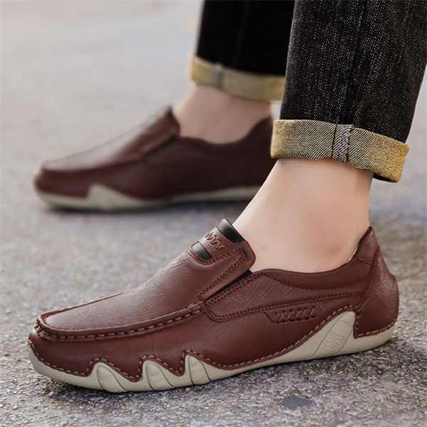 Men's Genuine Leather Padded, Non-Slip, Comfortable Casual Loafers