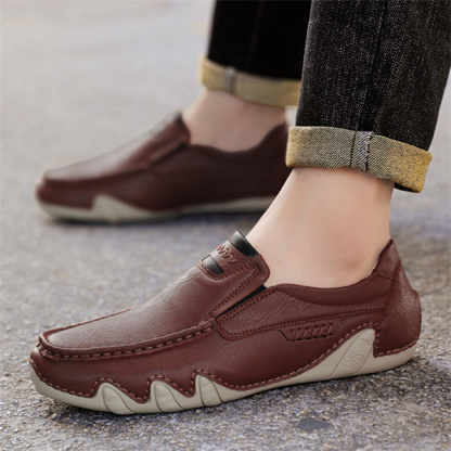 Men's Genuine Leather Padded, Non-Slip, Comfortable Casual Loafers