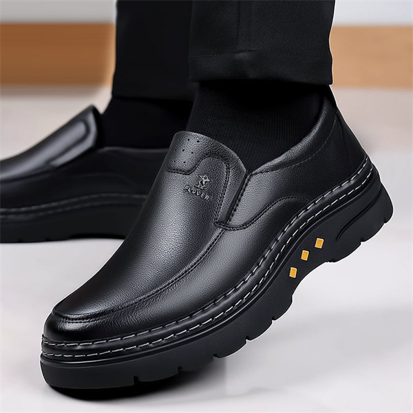 Men's genuine leather non-slip soft insole arch support casual loafers-MENSZONES