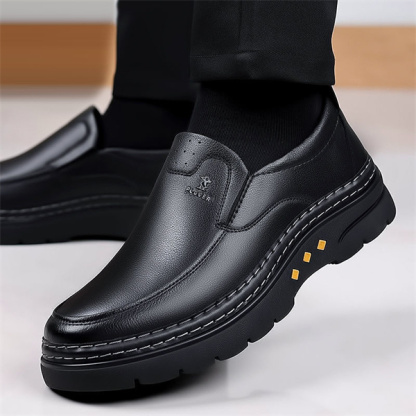 Men's genuine leather non-slip soft insole arch support casual loafers-MENSZONES