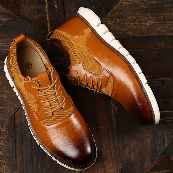 Men's Genuine Leather Soft Sole Light Casual Shoes-MENSZONES